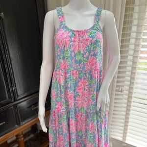 Lilly Pulitzer Loro Midi Dress Blue Peri Sunrise Bay XS